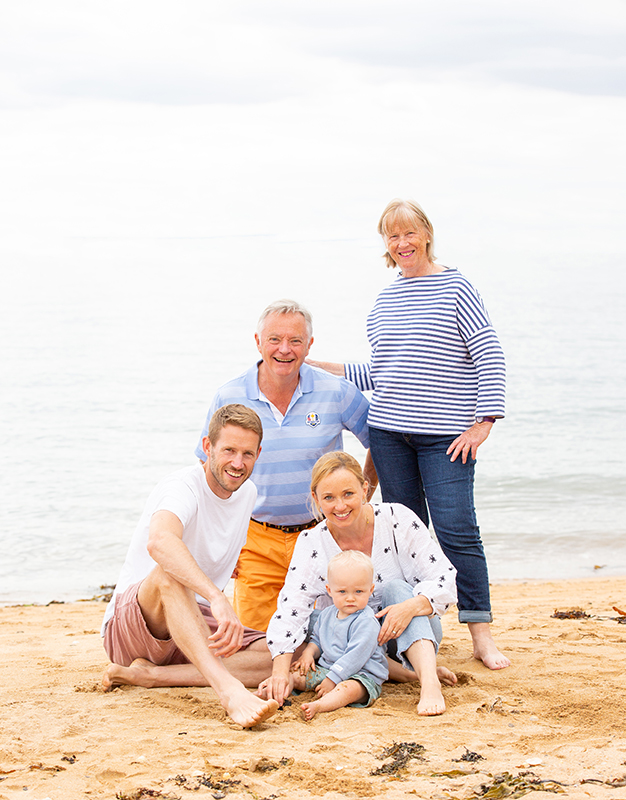 Family portrait on the beach at Elie